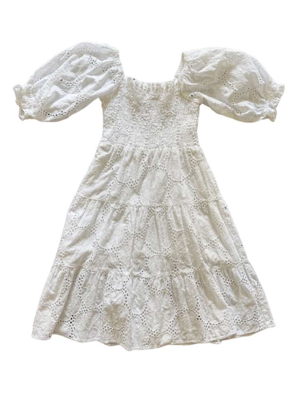 ๐ค Rachel Parcell Girls White Eyelet Dress โ Size 8